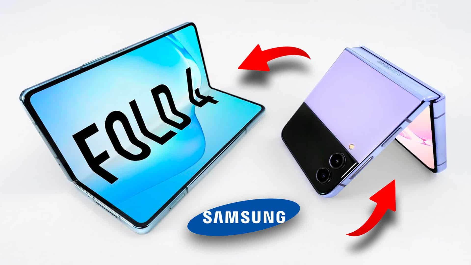 Skladací Samsung zariadenie zľava Z Flip4 a Z Fold4