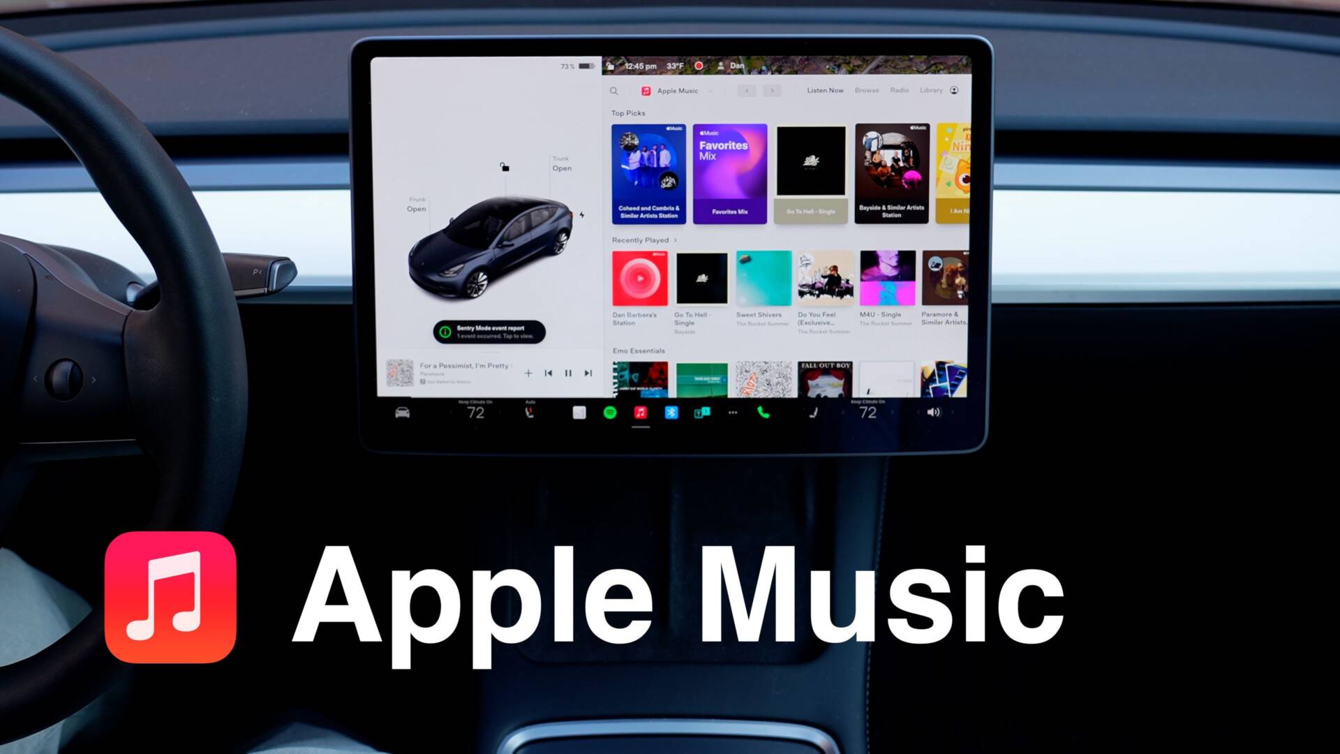 Služba Apple Music pre vozidlá Tesla