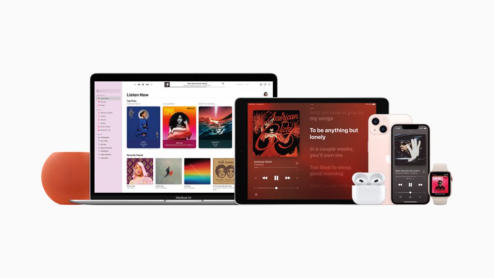 Apple zariadenia s Apple Music