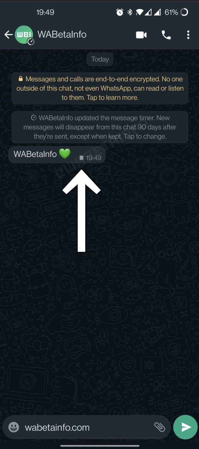 WhatsApp nová ikona záložky pre miznúce správy