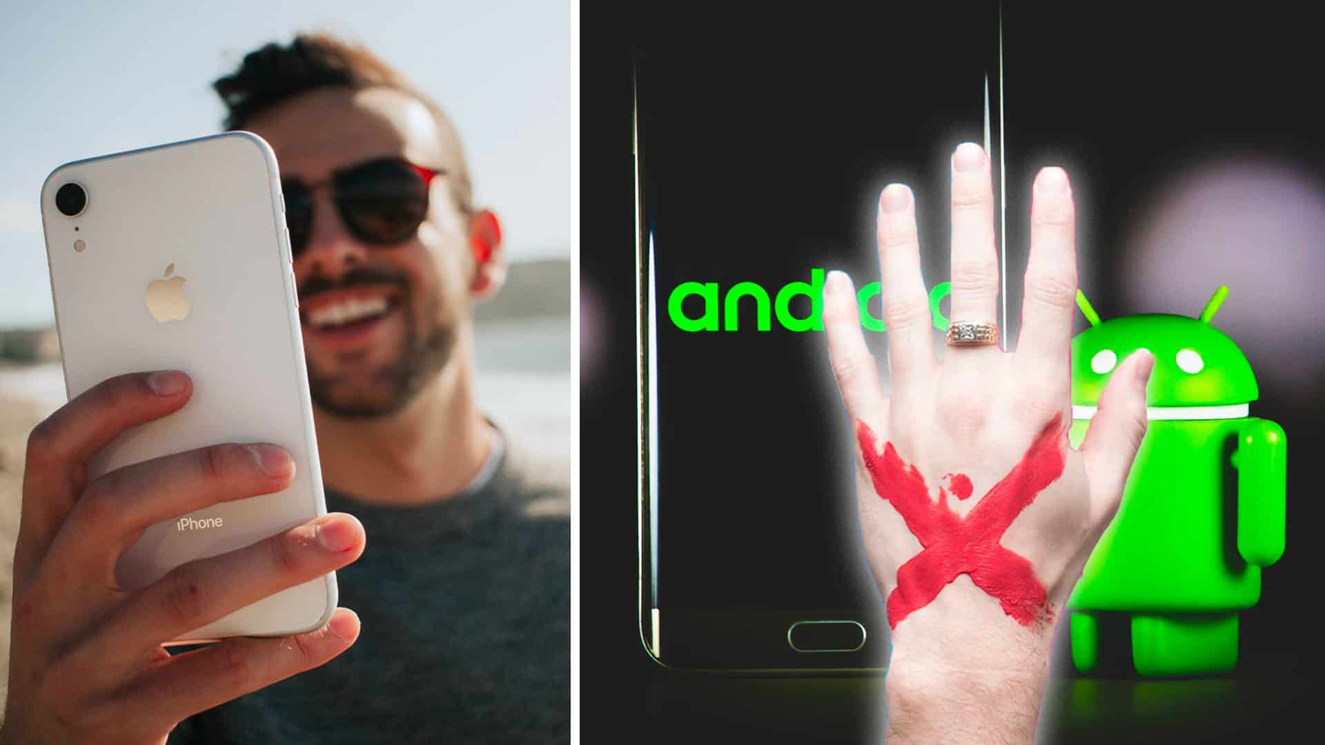 iPhone a mladý človek vs Android
