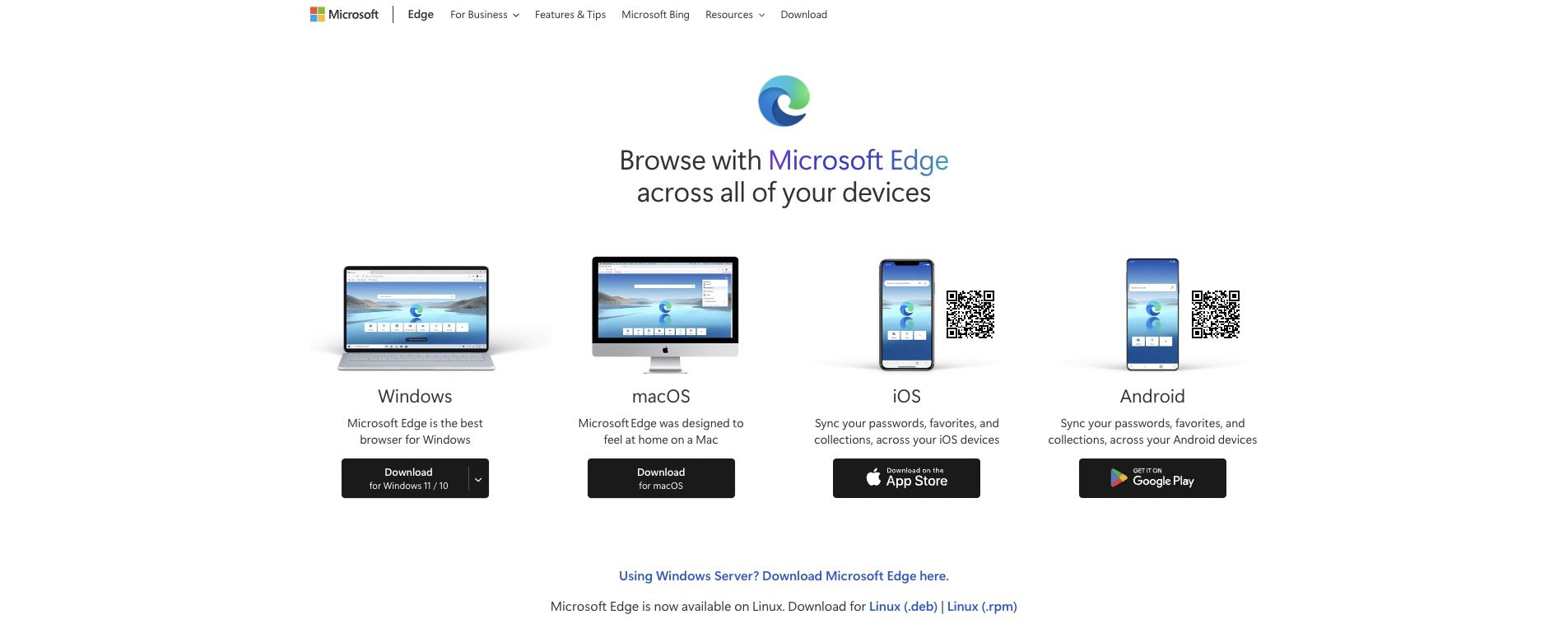 Stiahnite si prehliadač Edge od spoločnosti Microsoft