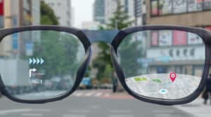 Pohľad cez okuliare Apple Glasses