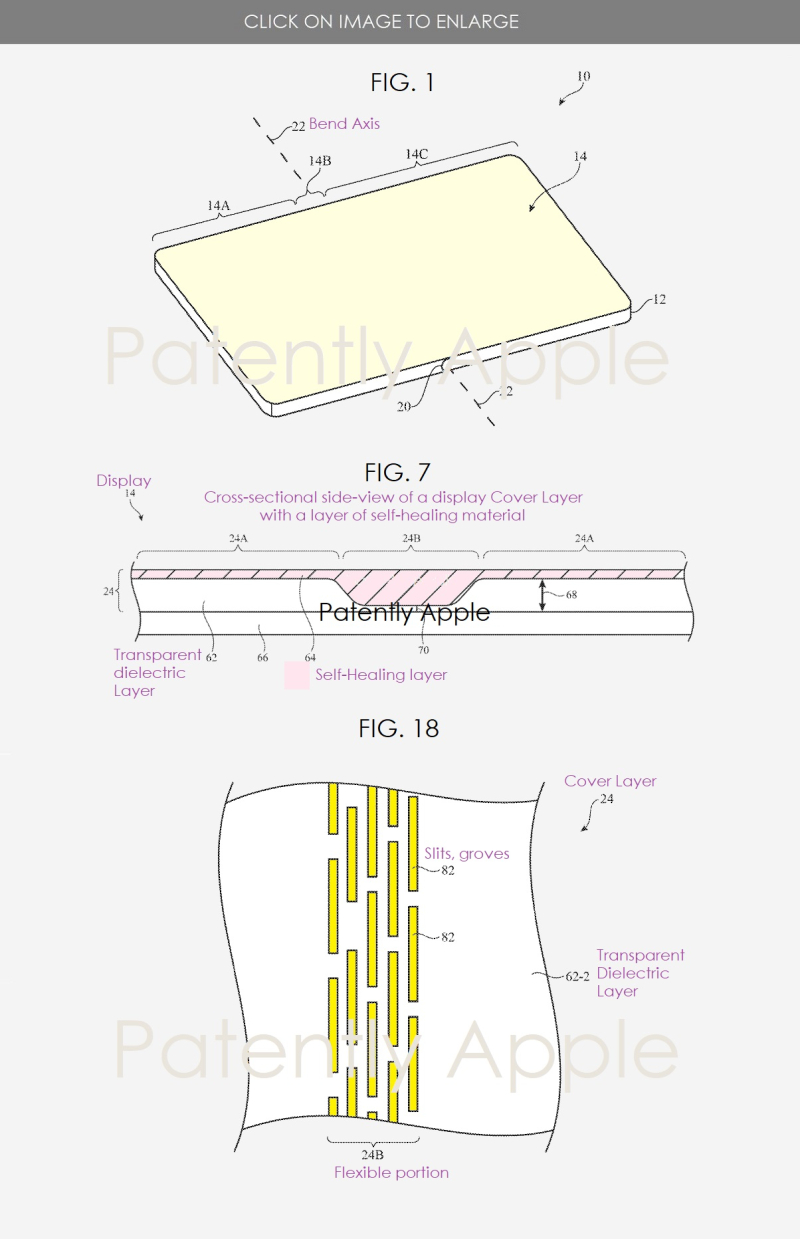 Apple skladací displej patent