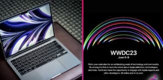 MacBook Air M2 a logo WWDC 2023