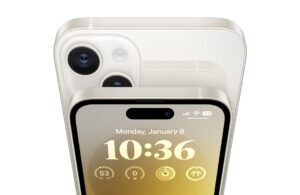 koncept iPhone 15 v bielej farbe