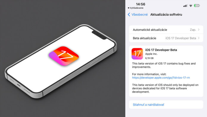 iOS 17 developer beta verzia