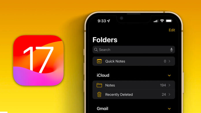 iOS 17 poznámky