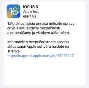 Aktualizácia iOS 16.6