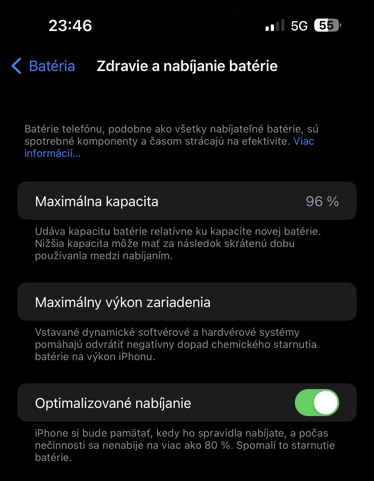 iPhone 14 Pro Max zdravie batérie