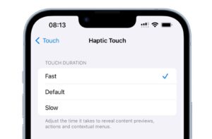 Haptický dotyk iOS 17