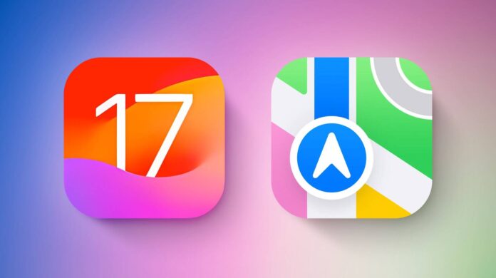 iOS 17 mapy
