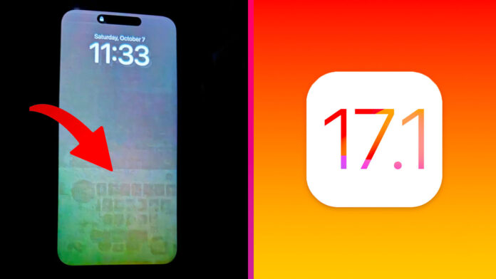 iPhone 15 OLED displej vypálený iOS 17.1
