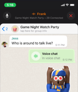 Voice Chat pre skupinové konverzácie WhatsApp
