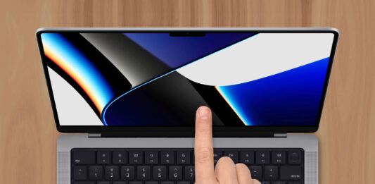 MacBook dotykový displej