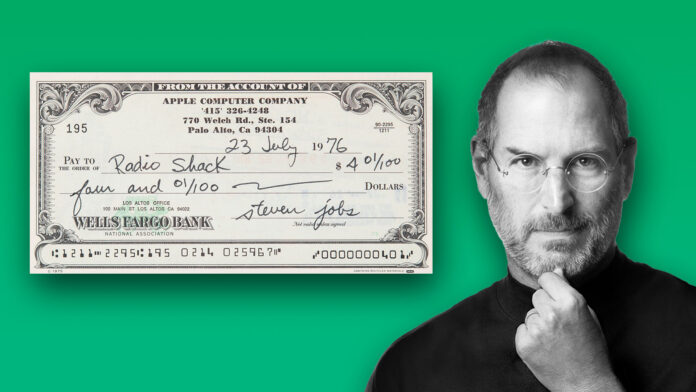 Steve Jobs šek Steve Jobs šek