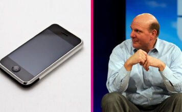Takto sa Steve Balmer, bývalý šef Microsoftu smial, keď Apple predstavil prvý iPhone v roku 2007 iPhone a Steve Balmer
