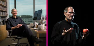Tim Cook a Steve Jobs