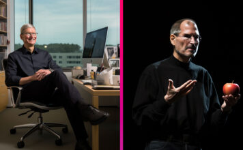 Tim Cook a Steve Jobs