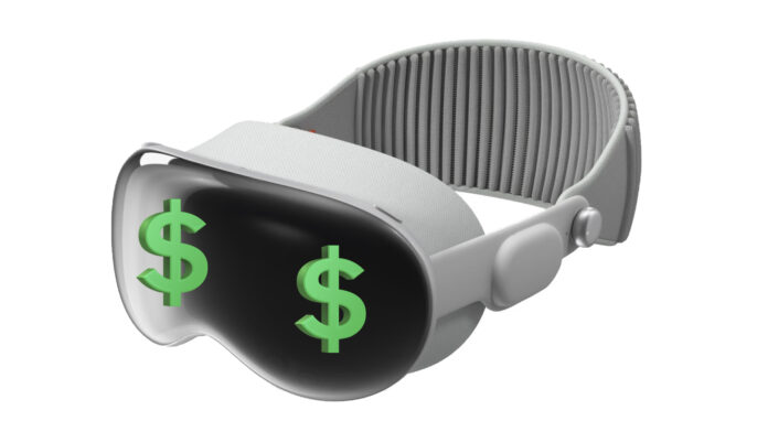 Apple Vision Pro dolar sign Apple Vision Pro dolar sign