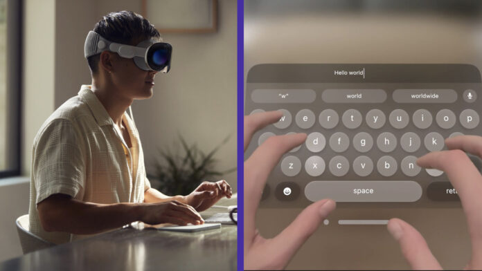 Apple Vision Pro klávesnica