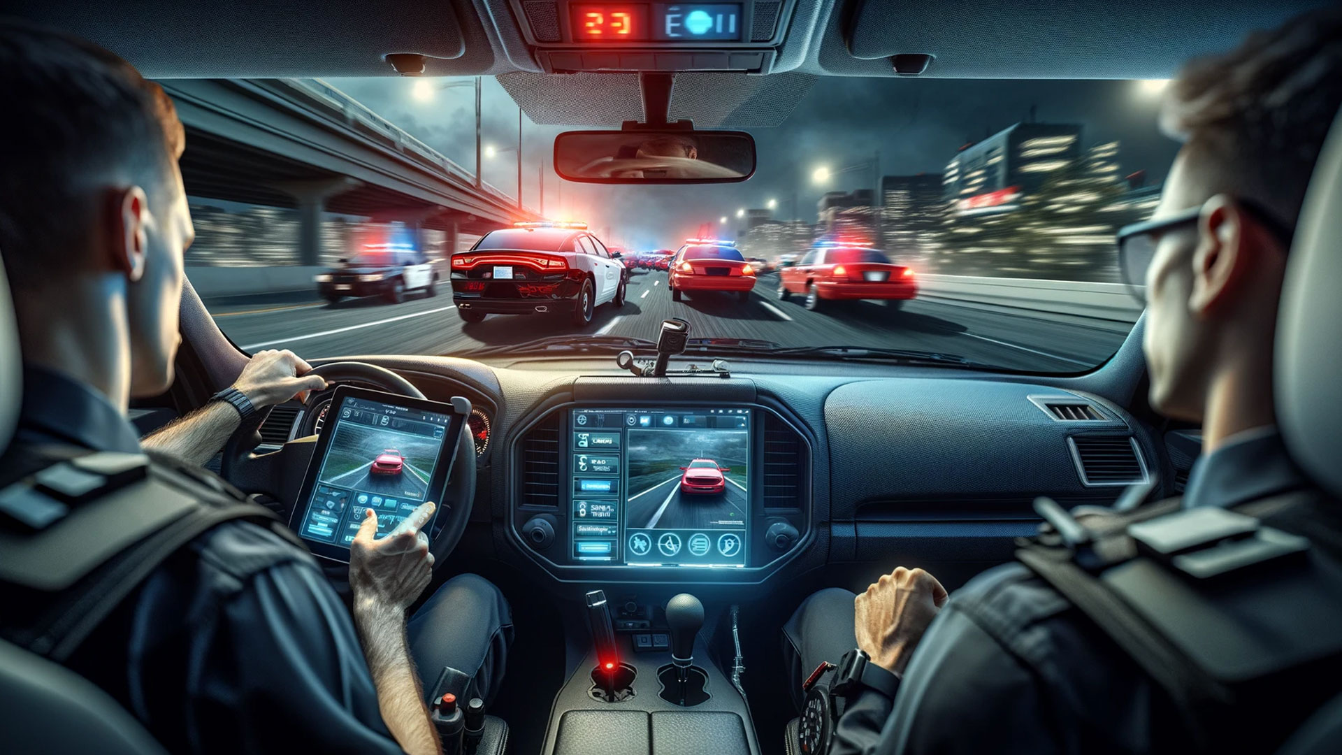 Policajti auto tablet