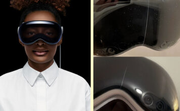 Prasknutá súprava Apple Vision Pro