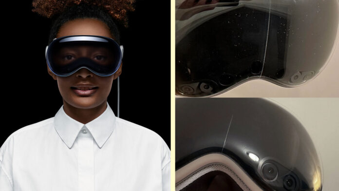 Prasknutá súprava Apple Vision Pro Prasknutá súprava Apple Vision Pro