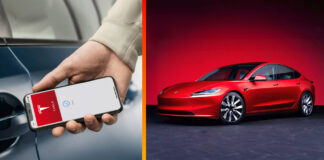 Tesla Model 3 odomykanie iPhonov