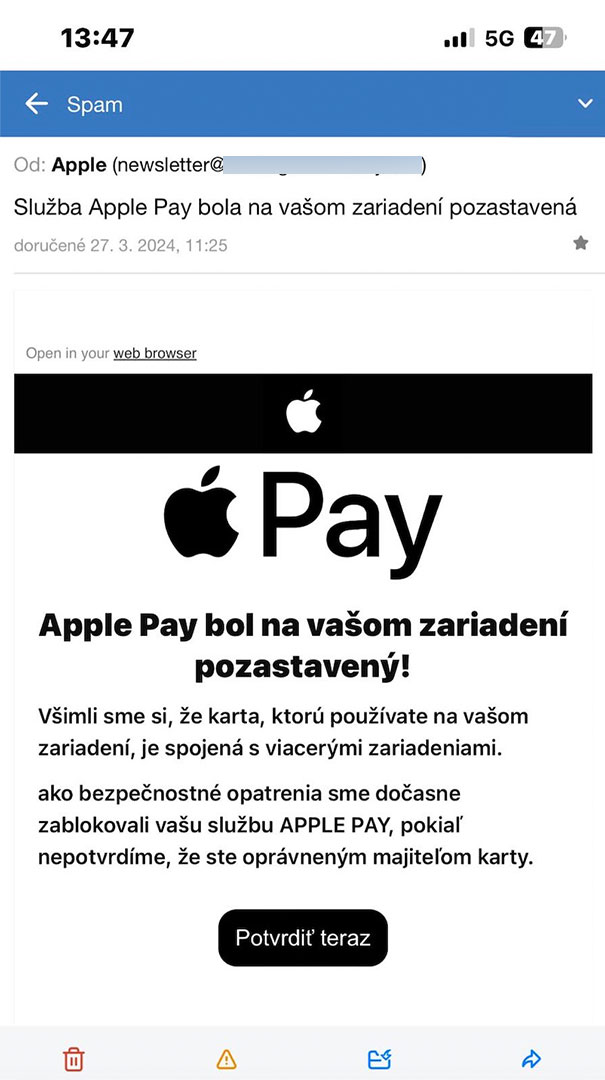 Apple Pay podvod