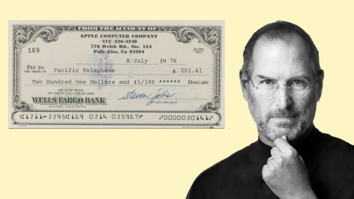 Steve Jobs šek Steve Jobs šek