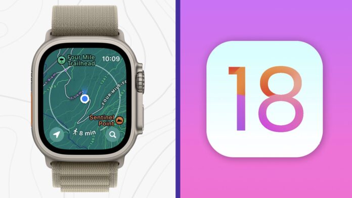 iOS 18 topografická mapa