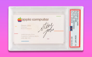 Apple vizitka podpísaná Stevom Jobsom sa predala za cenu bytu Steve Jobs vizitka