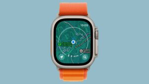 Topografická mapa na Apple Watch Ultra