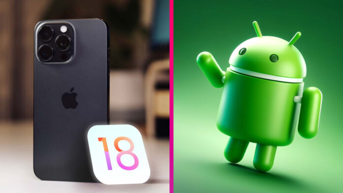 iOS 18 android logo iphone