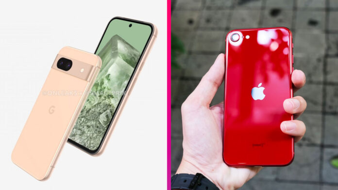 Google Pixel 8a a iPhone SE 3 Google Pixel 8a a iPhone SE 3