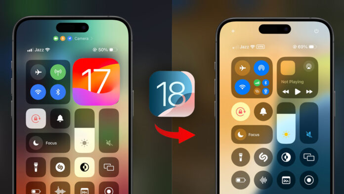 iOS 18 ovládacie centrum
