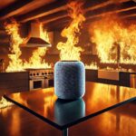 HomePod v plameňoch