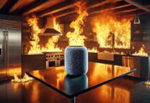 HomePod v plameňoch