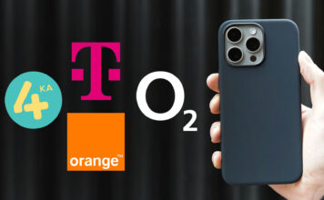 iPhone na fotke a logá slovenských operátorov s cenou