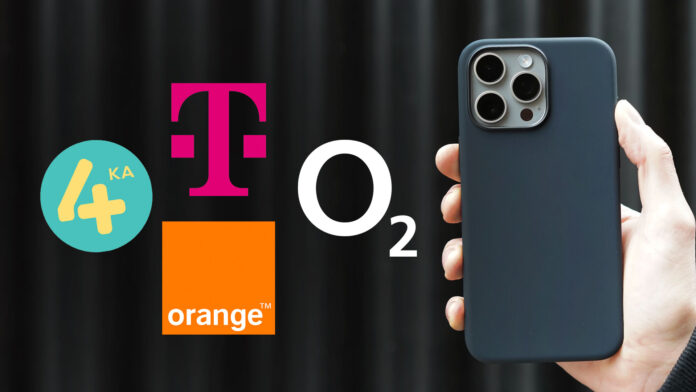 iPhone na fotke a logá slovenských operátorov s cenou