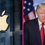 Logo spoločnosti Apple a Donald Trump