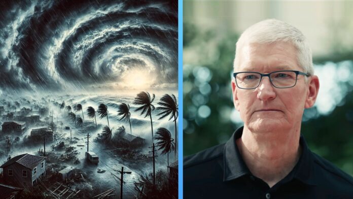 Hurikán Milton na Floride a Tim Cook