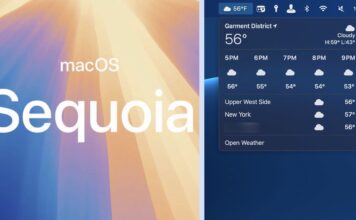 macOS Sequoia 15.2 počasie