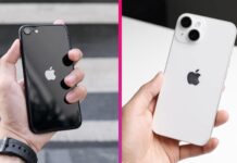 iPhone SE 3 a iPhone 14 v ruke používateľa