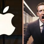 Logo Apple a Mark Zuckerberg
