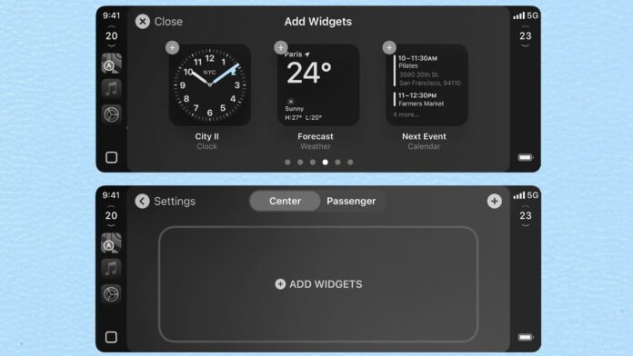 Apple CarPlay 2.0 widgety