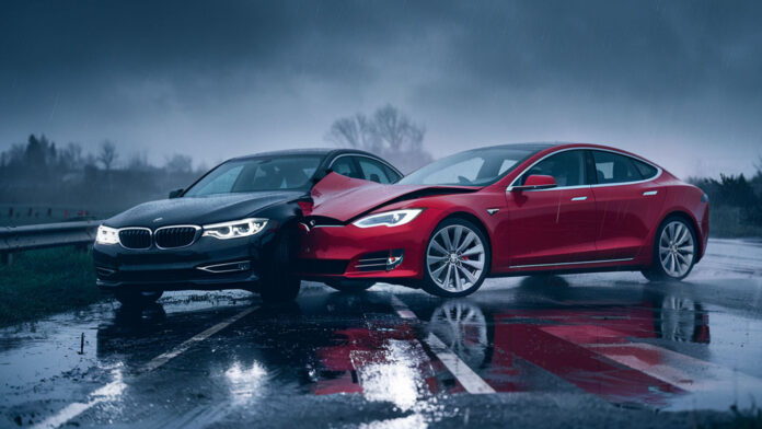 Tesla BMW nehoda