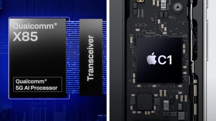 Modem Qualcomm X85 a Apple C1