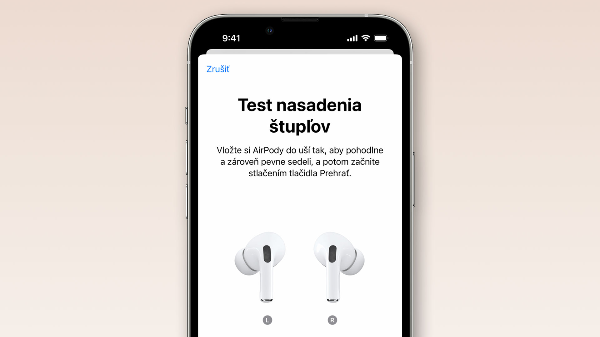 Test nasadenia štulov AirPods Pro 2